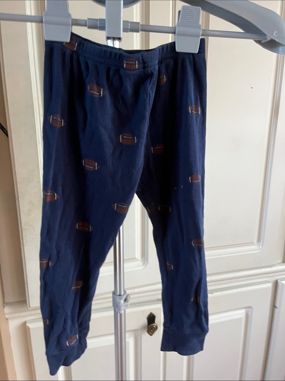 Carter's Navy Pajama Pants with Brown Football Print